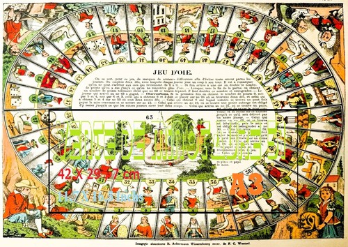 Jeu oie 1860 imagerie - jeu, de
